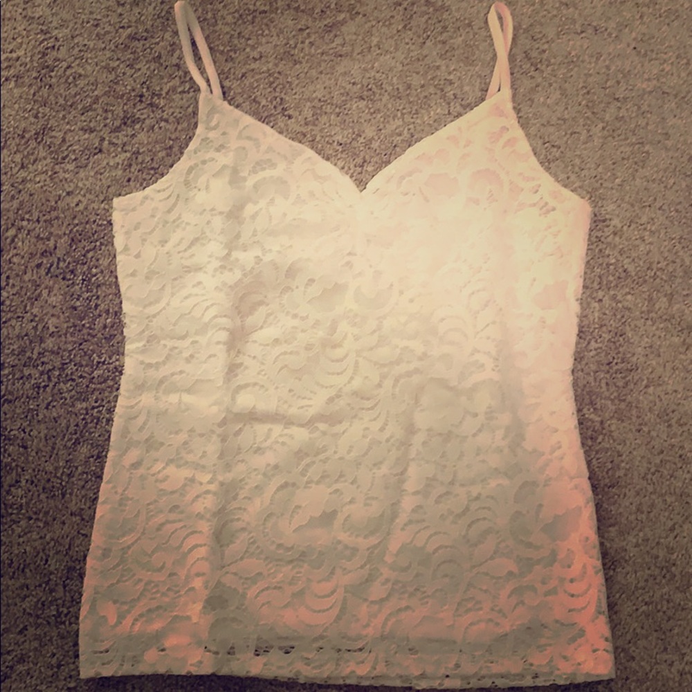 White lace tank top